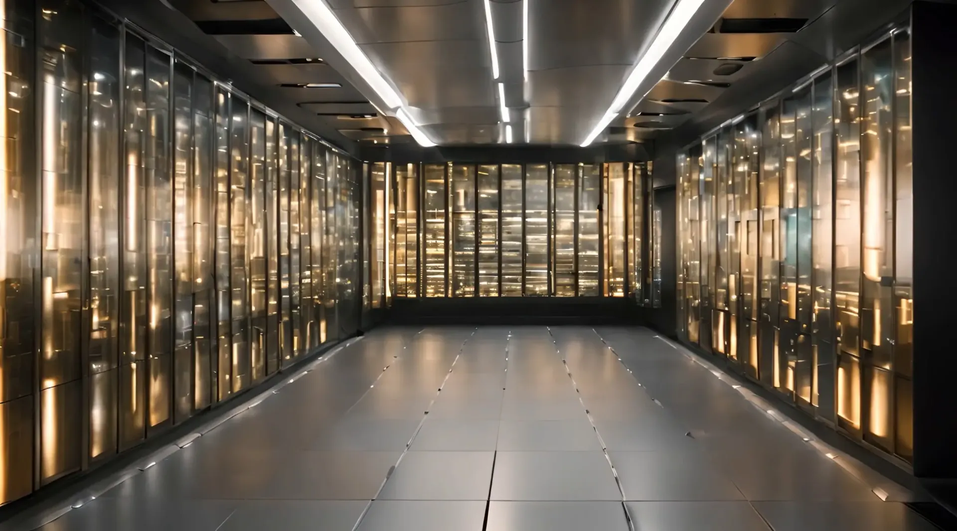 Sleek Sci-Fi Corridor in Luminous Detail Backdrop Video